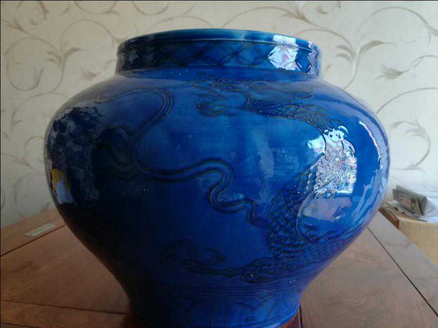 元代孔雀绿釉沥粉云龙纹大罐鉴定要点