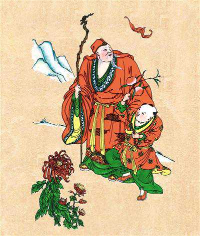 木版年画里的“福寿”形象