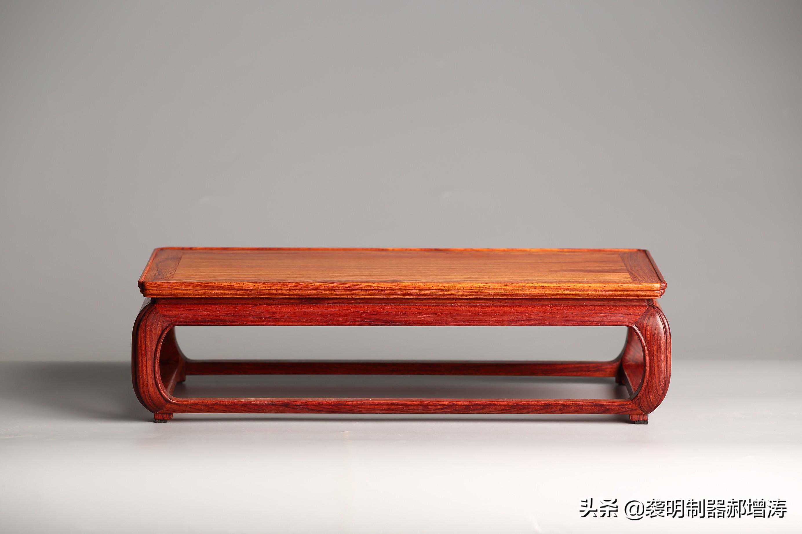 袭明 | 明式家具案头器之委角拦水线有束腰小几